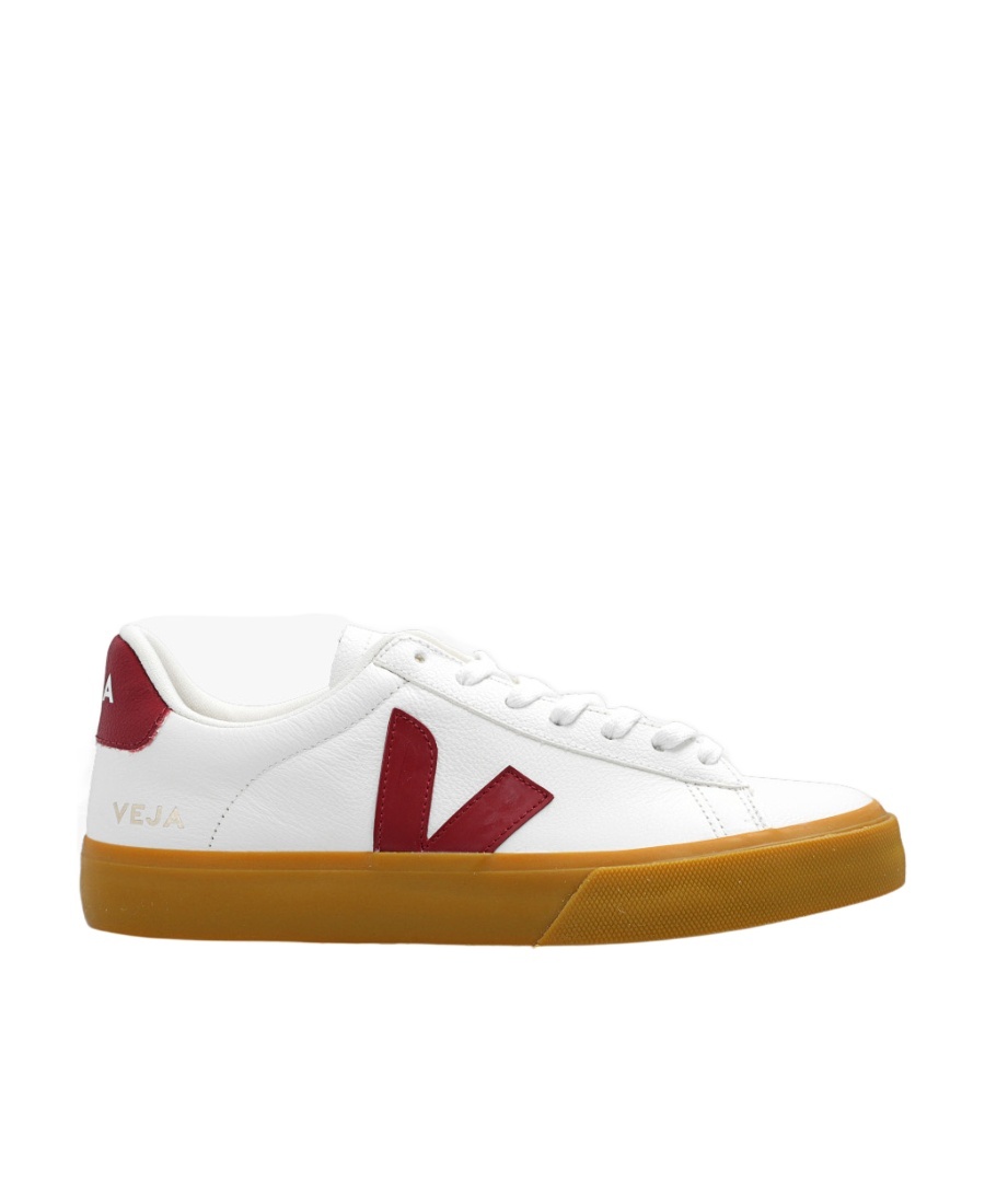 Shop Veja Campo Leather Sneakers In White
