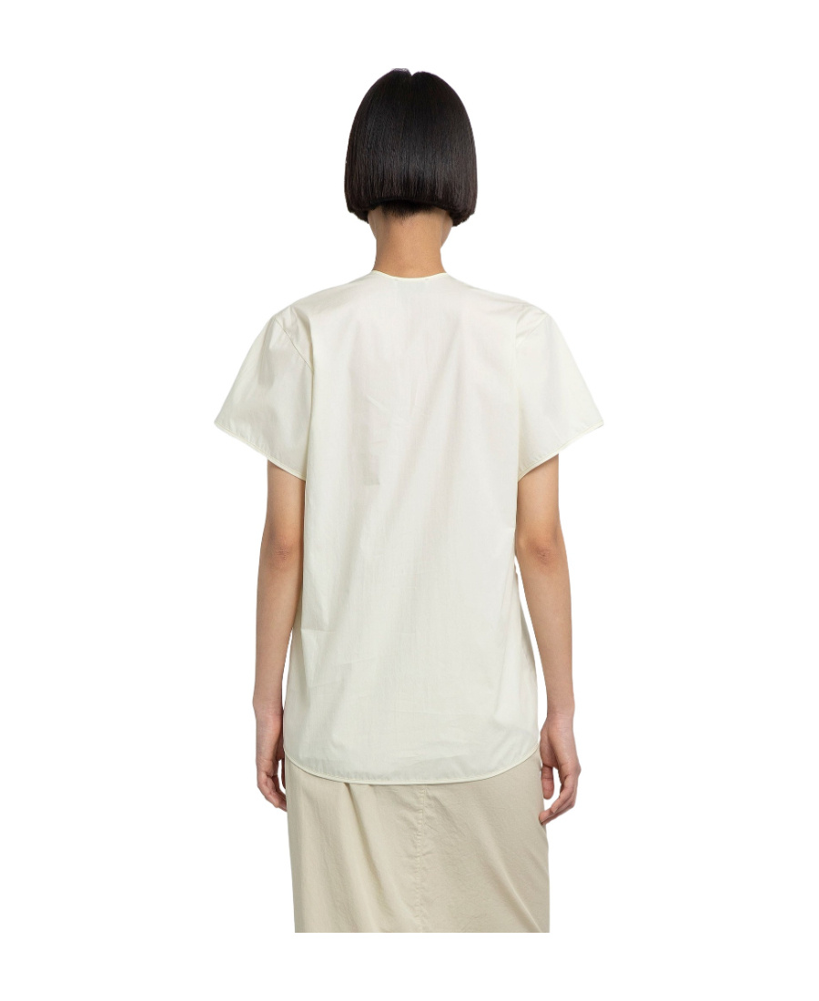 Lemaire U-neck Short-sleeved T-shirt In White