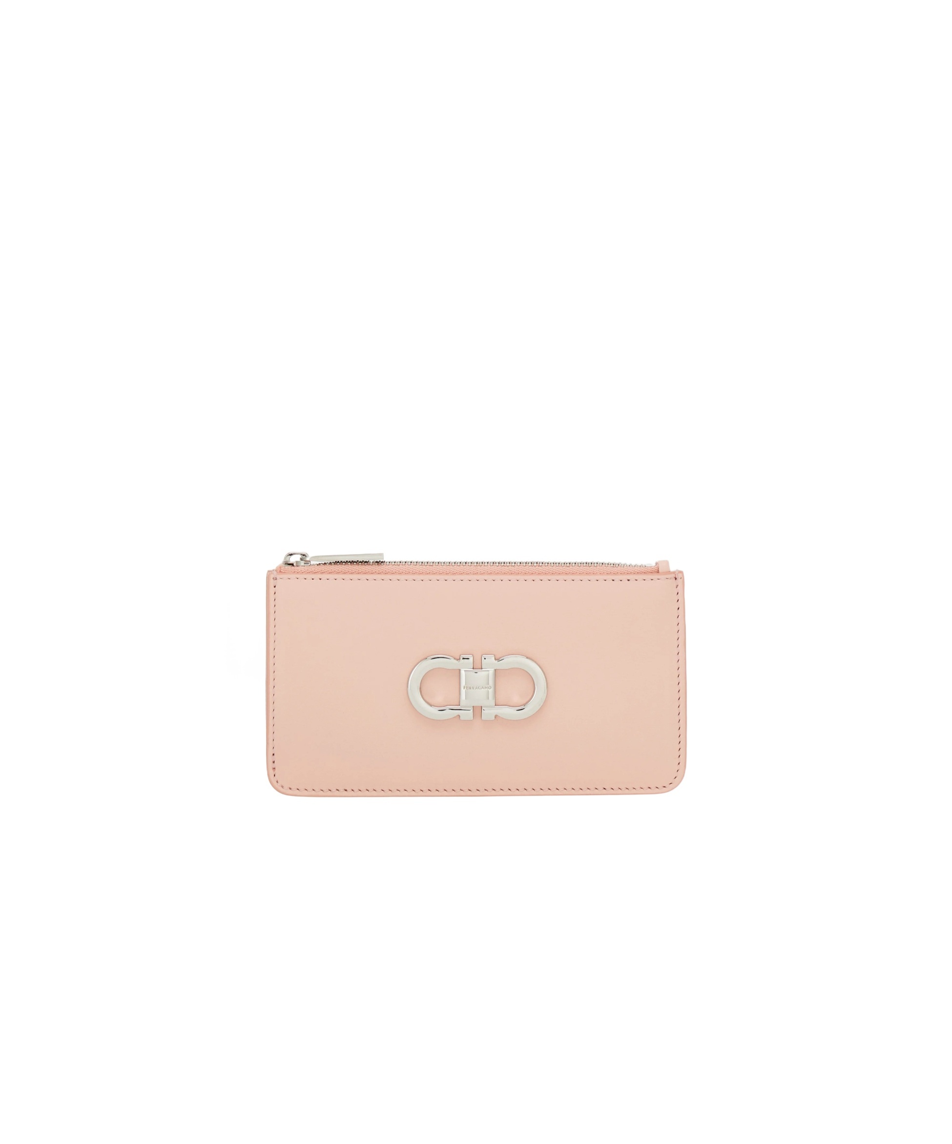 Ferragamo Signature Gancini Credit Card Holder In Nude