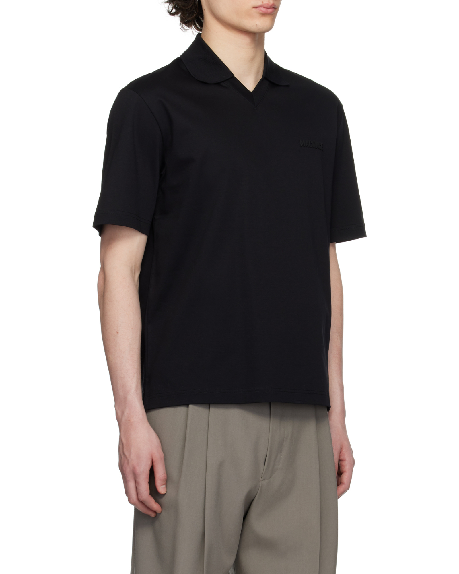 Mackage Short-sleeved Polo Shirt In Black