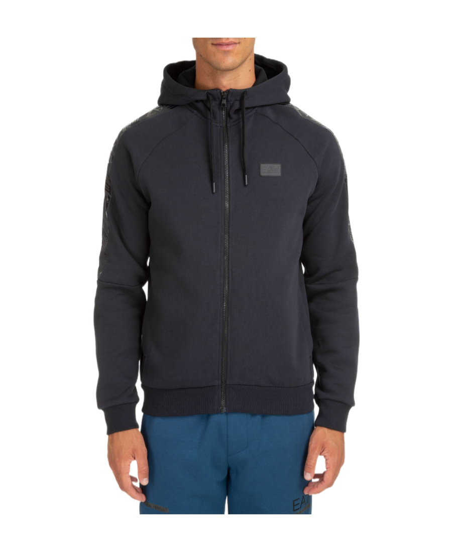 Shop Ea7 Logo-print Detail Hoodie In Black