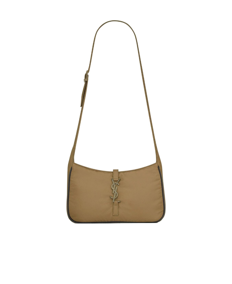 Saint Laurent Logo-buckle Shoulder Bag In Brown