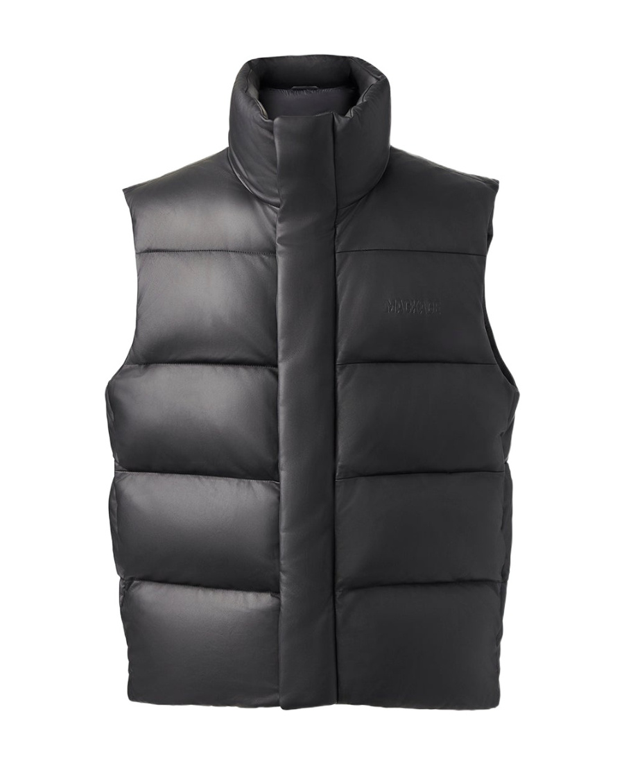 Mackage Quilted Down Vest In Black