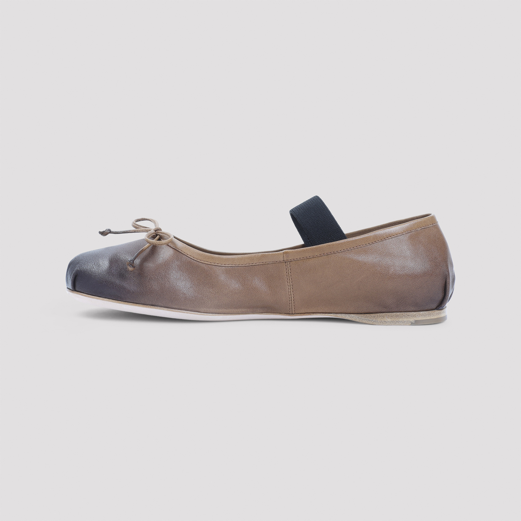 Miu Miu Round Toe Ballet Shoes In Brown