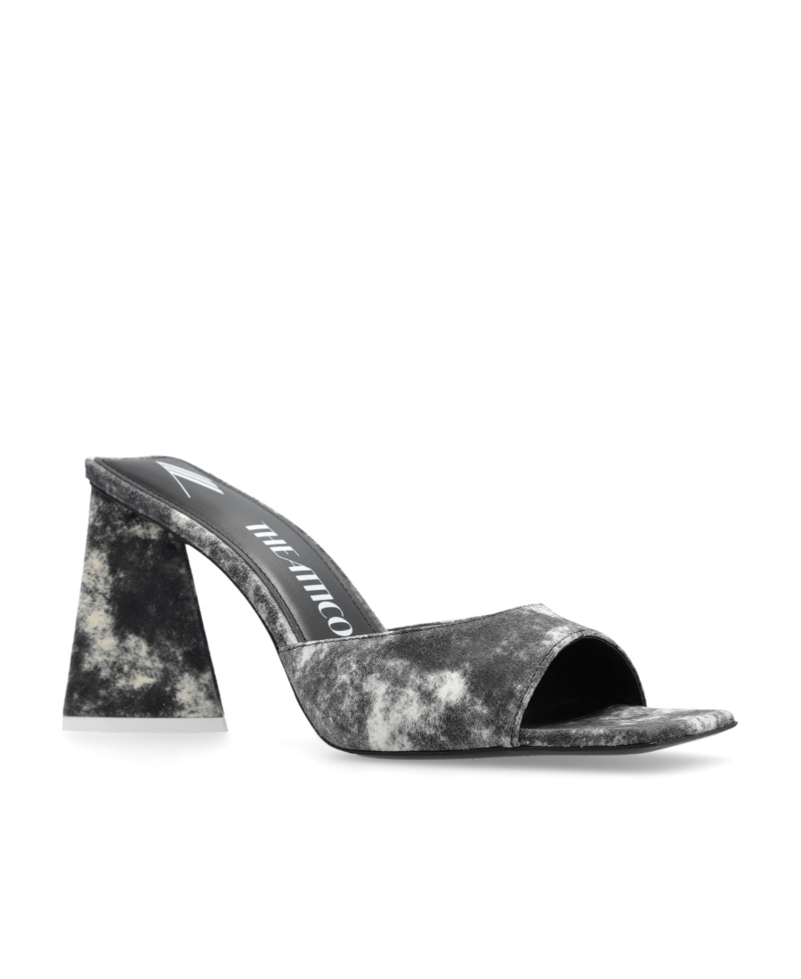 Attico Leather Devon Mules In Gray