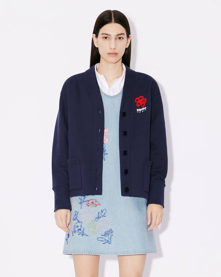 Kenzo ' Drawn Varsity' Embroidered Hooded Sweatshirt In Blue