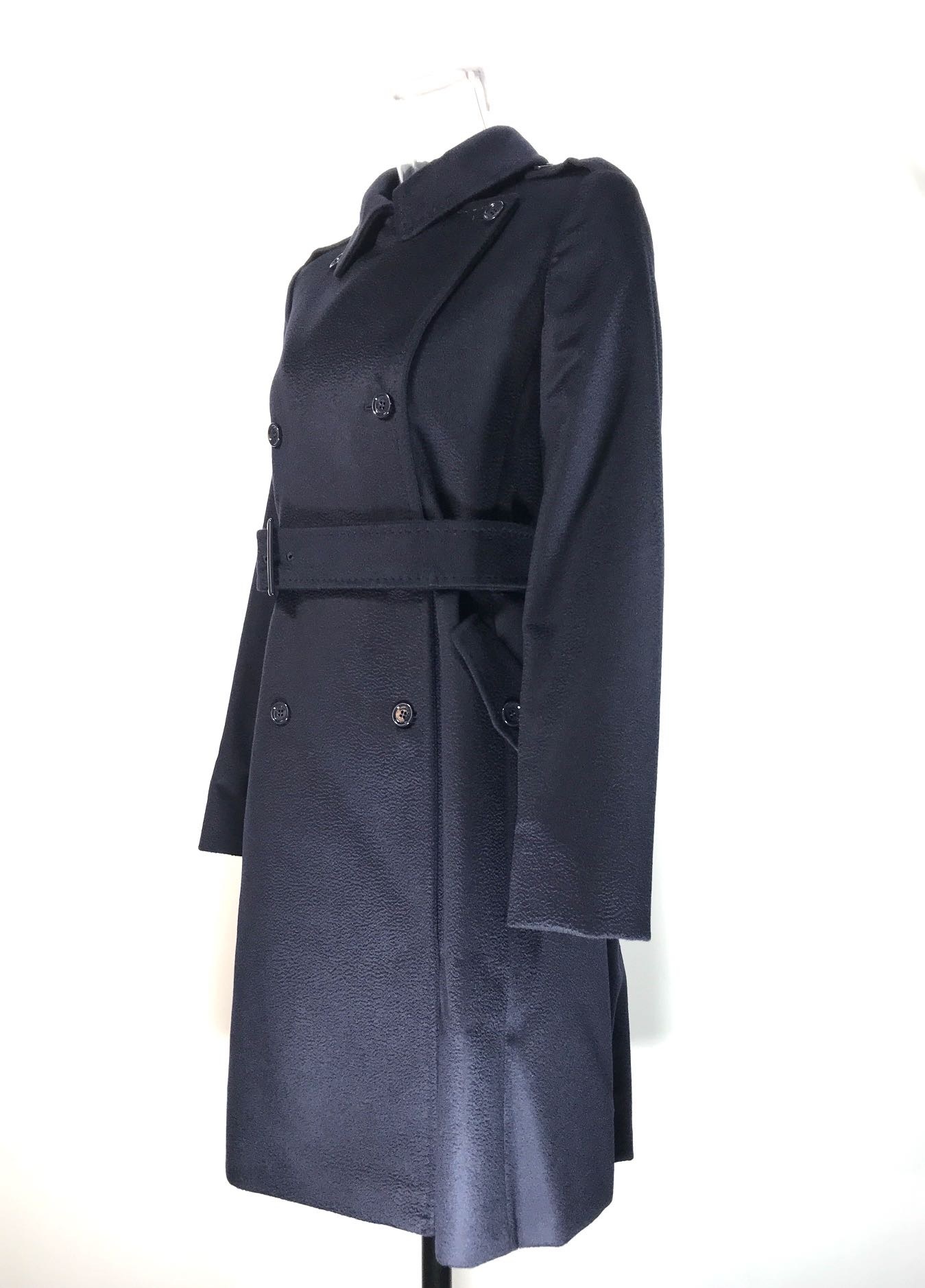 Max Mara Lace-up Coat In Black