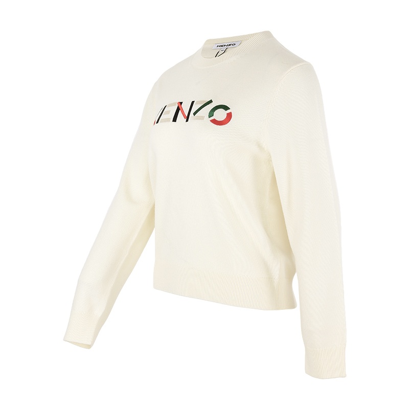 Kenzo Embroidered Logo Pullover In White