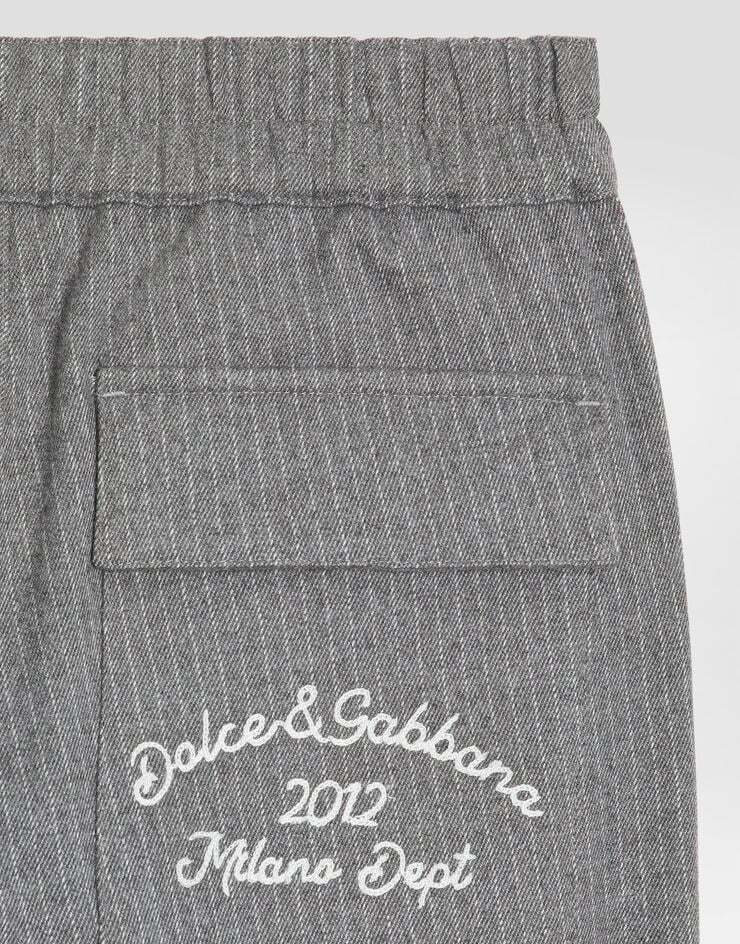 Dolce & Gabbana Pinstripe Trousers In Gray