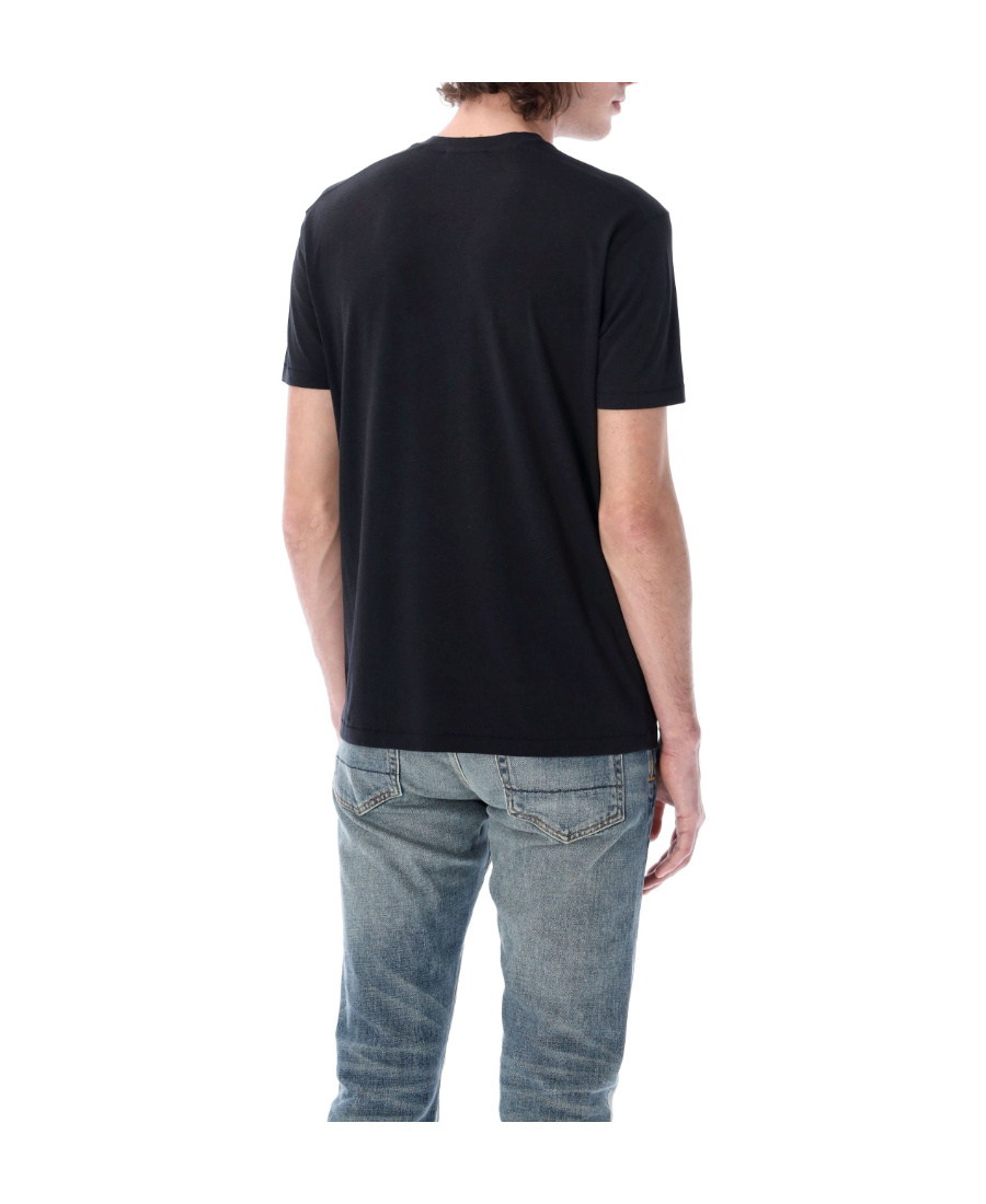 Tom Ford Black Stretch Cotton Crew Neck T-shirt In Black