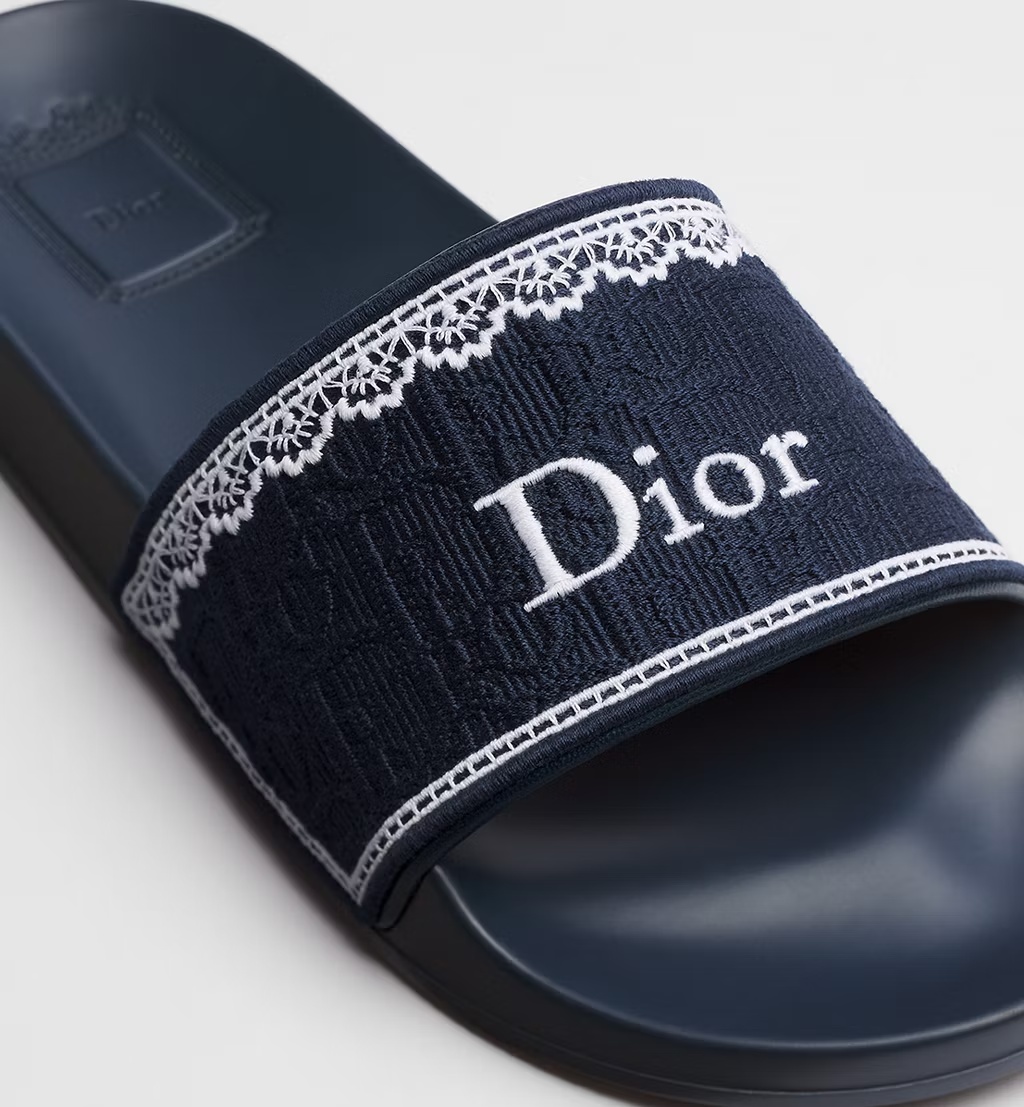 Dior Dentelle Slide In Blue