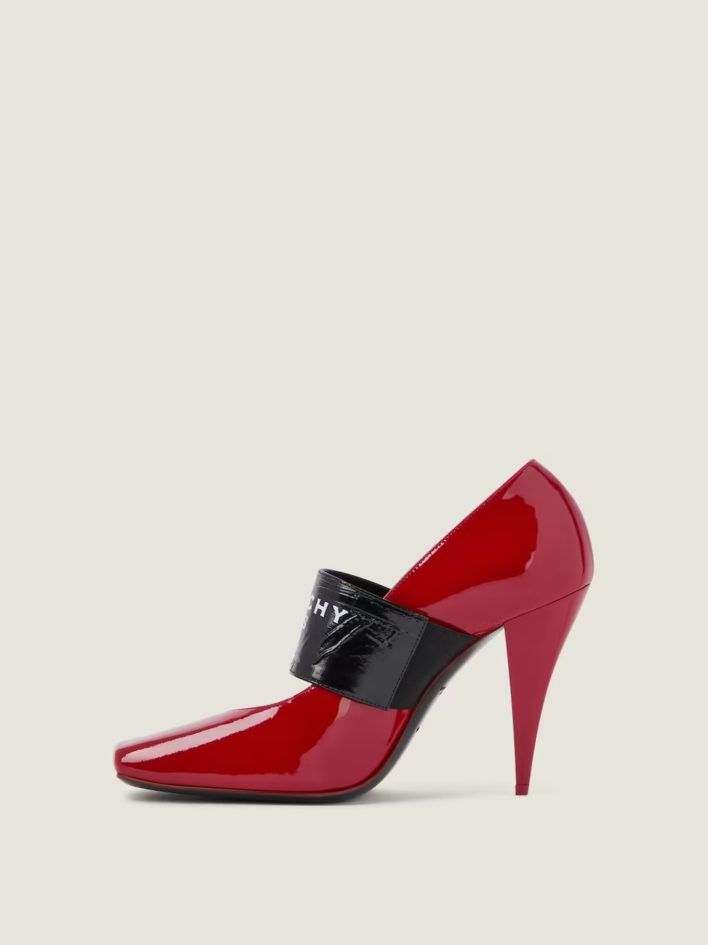 Givenchy Logo Square Toe Mary Jane Pump In Red
