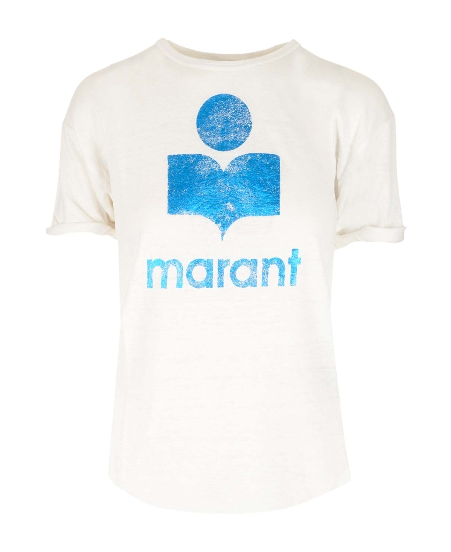 Isabel Marant Logo-print Linen T-shirt In White