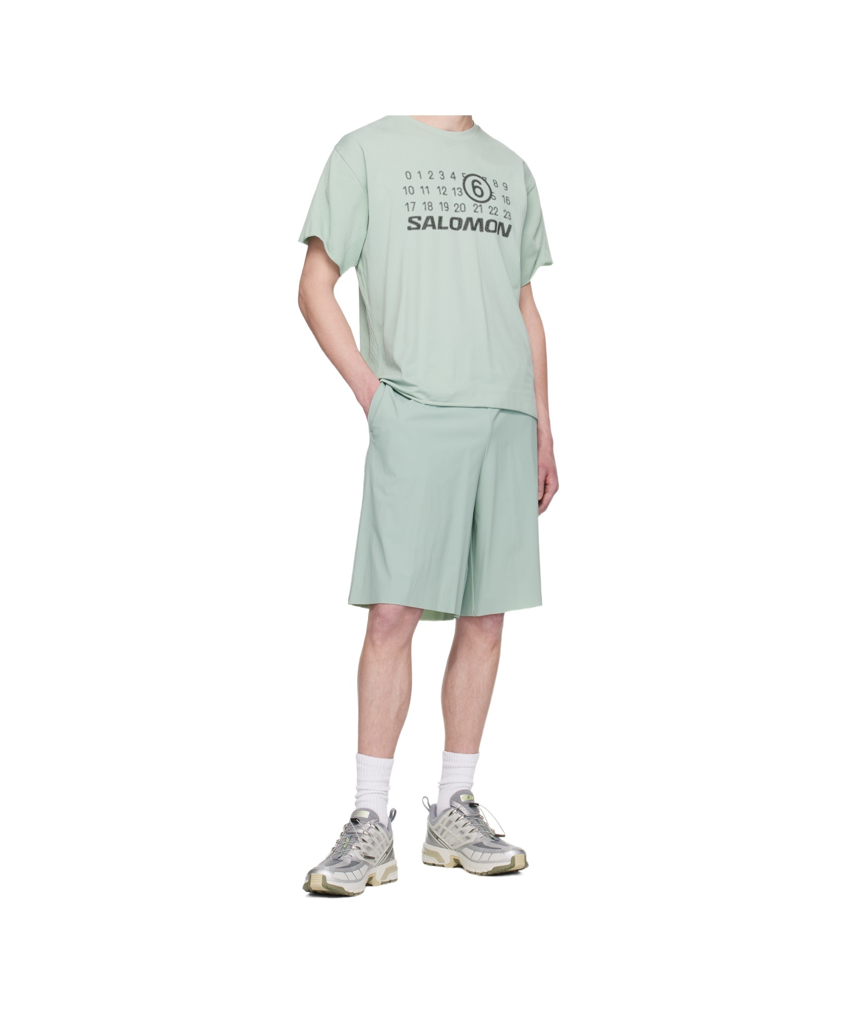 Mm6 Maison Margiela X Salomon X Salomon Shorts With Numerical Graphics In Blue