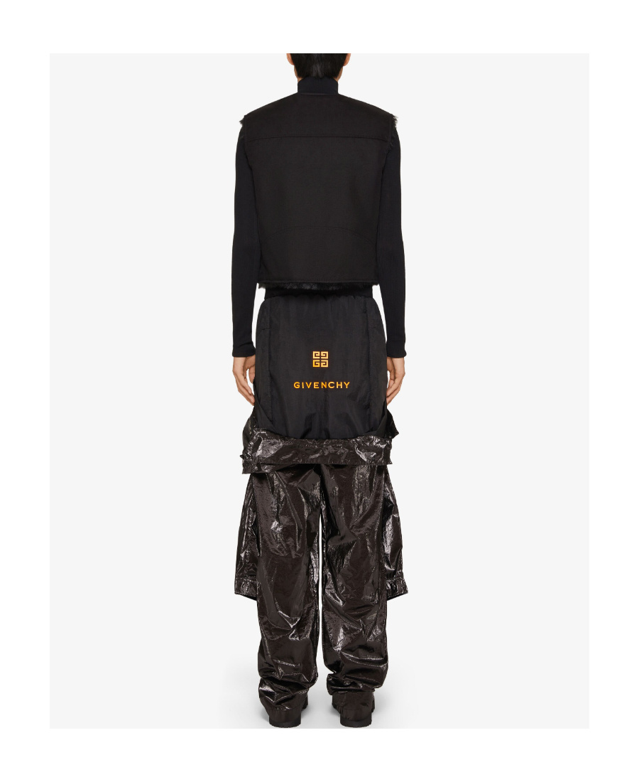 Givenchy Waistcoat In Cordura With Faux Fur Lining In Black