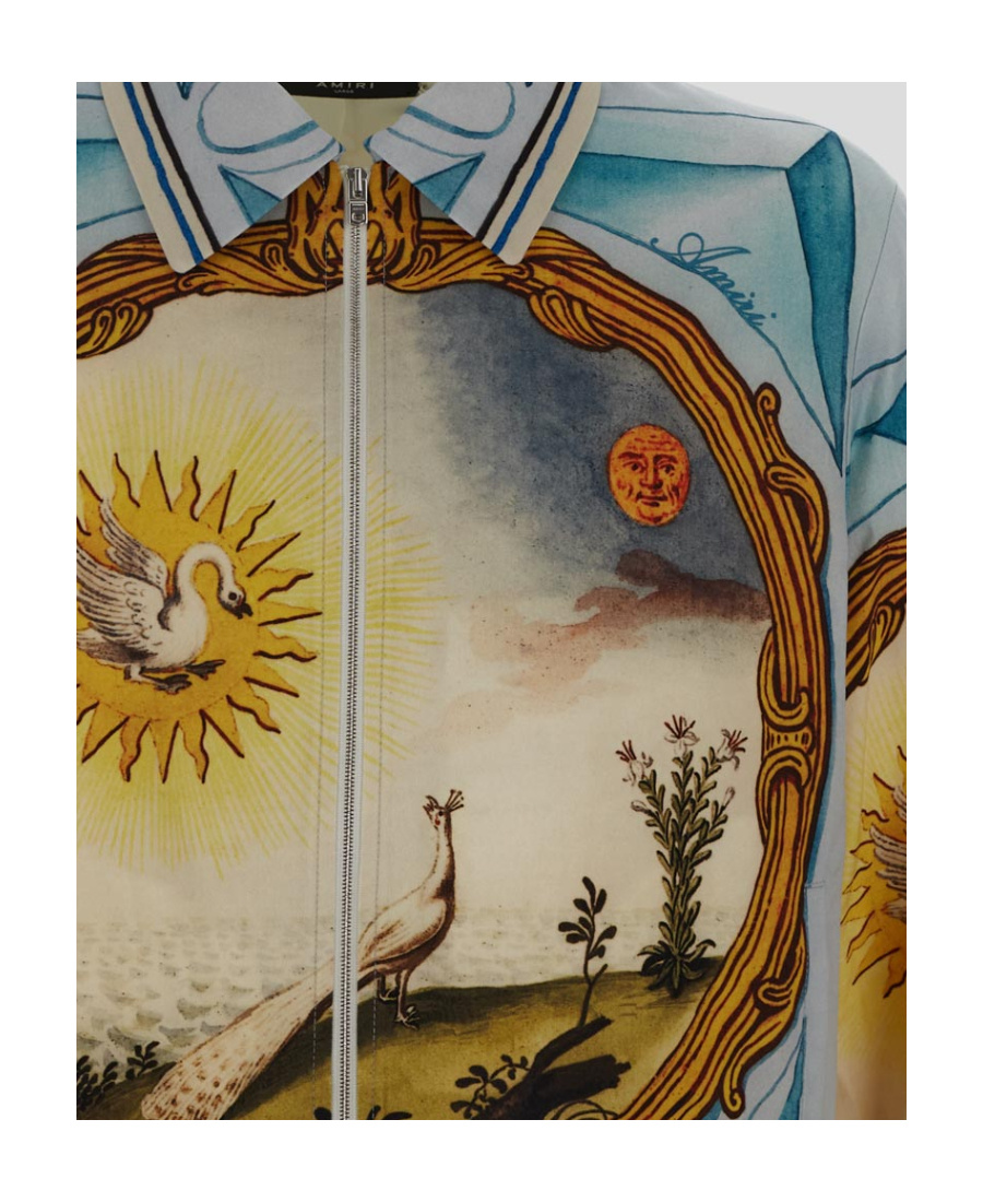 Amiri Landscape Frame Varsity Jacket In Multicolor