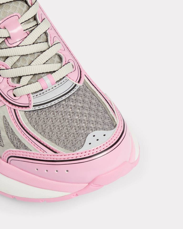 Kenzo Logo Printed Lace-up Runner Sneakers In Pink