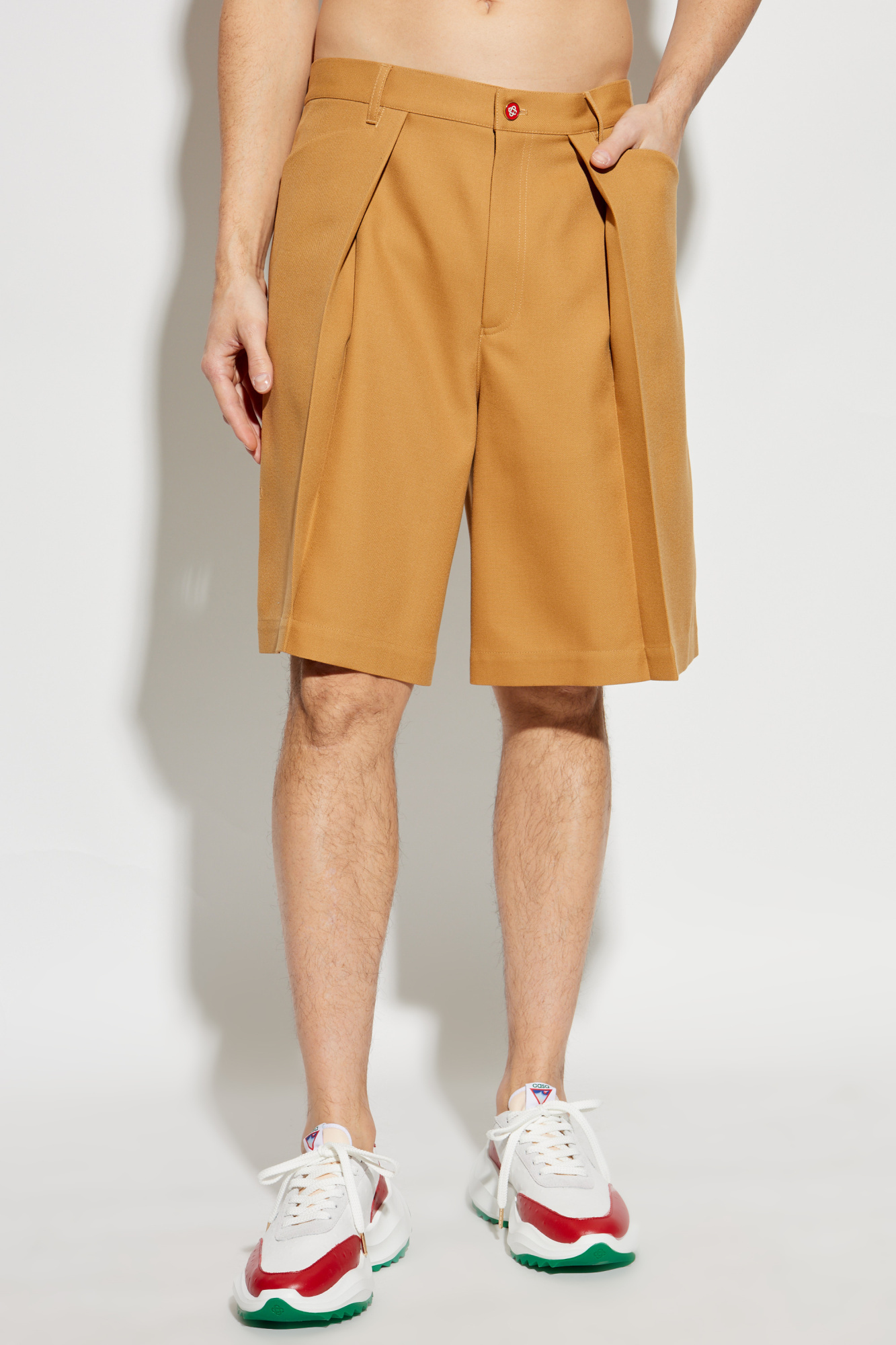 Casablanca Waistband Loop Shorts In Yellow