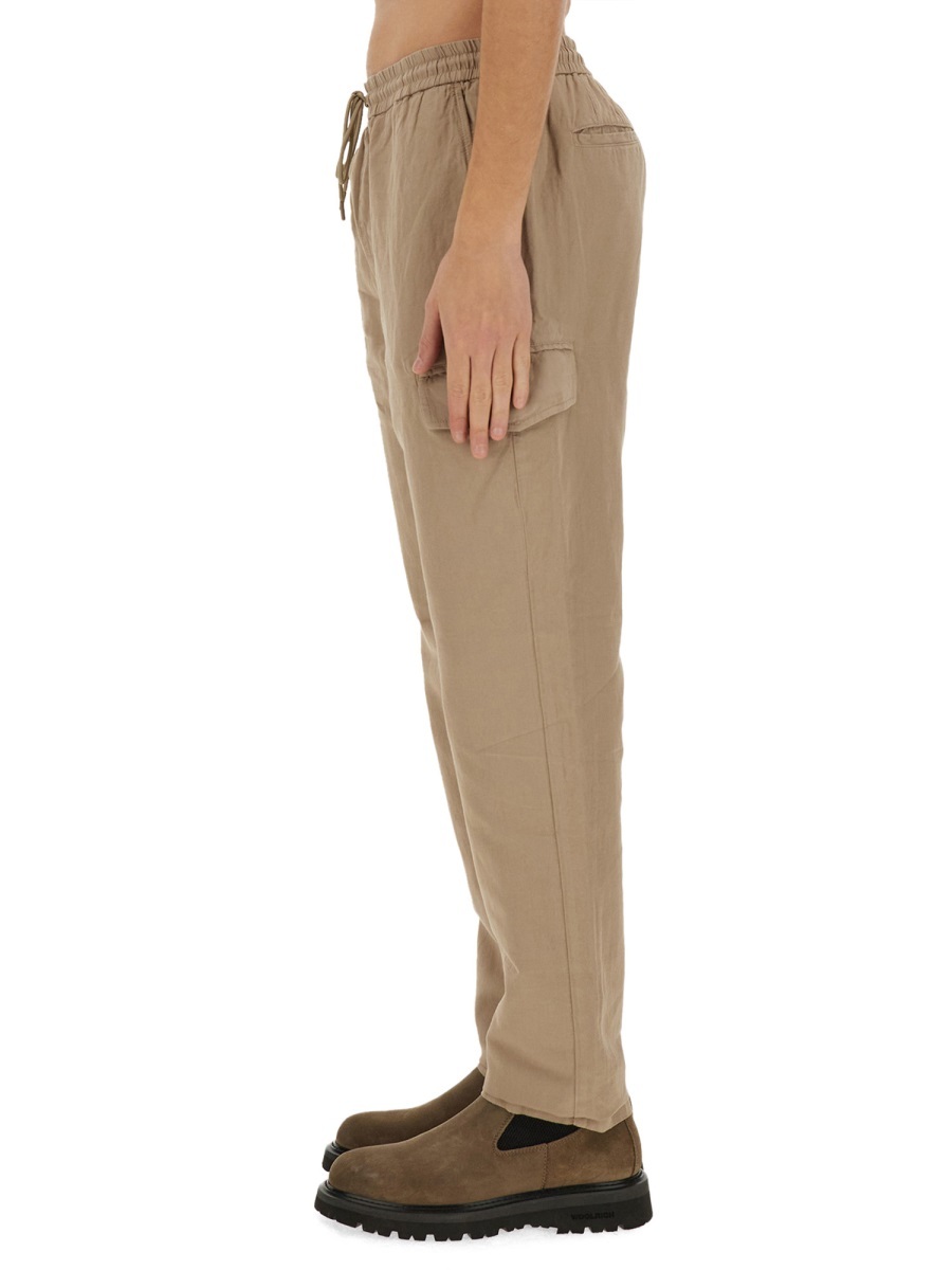 Woolrich Ankle Length Straight Leg Pants With Elastic Waistband In Brown