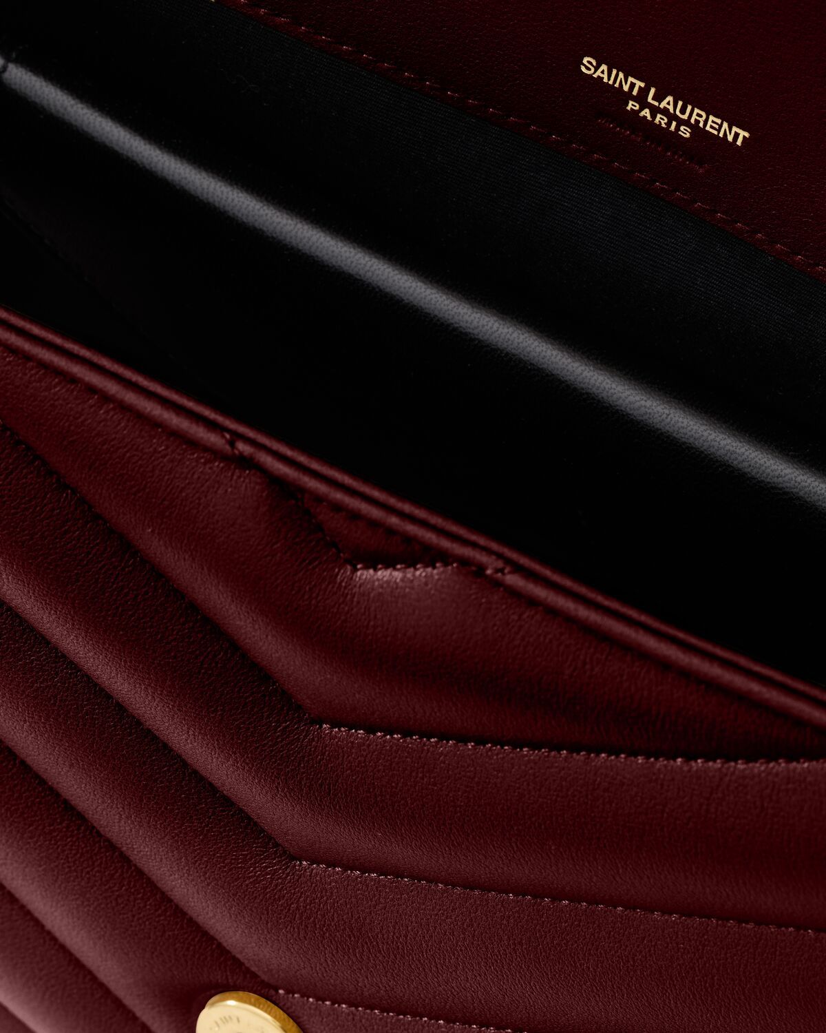 Shop Saint Laurent Loulou Large In Matelassé Lambskin In Red Cabernet Sauvignon