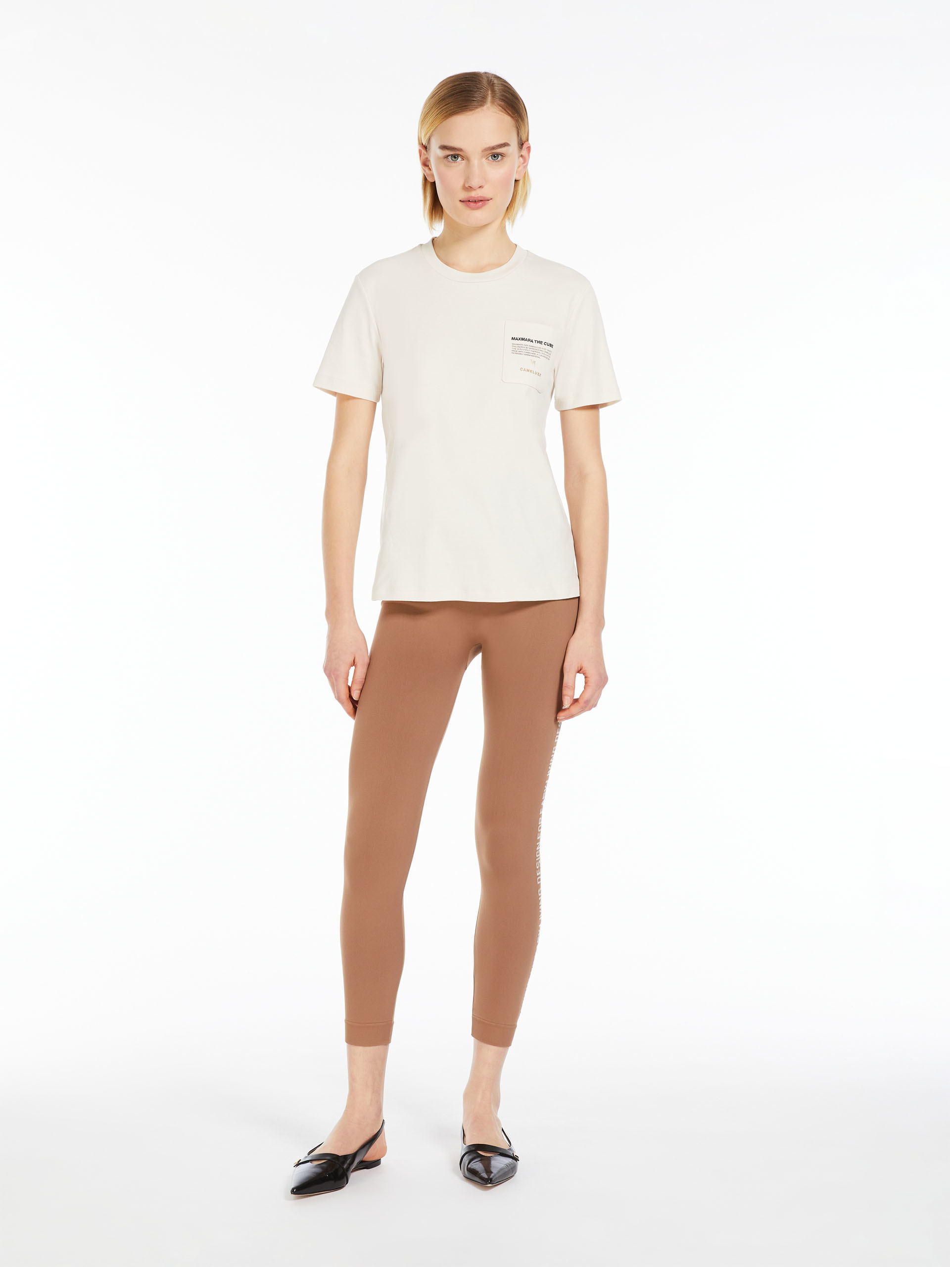 Max Mara Plain Knitted Pocket T-shirt In Nude