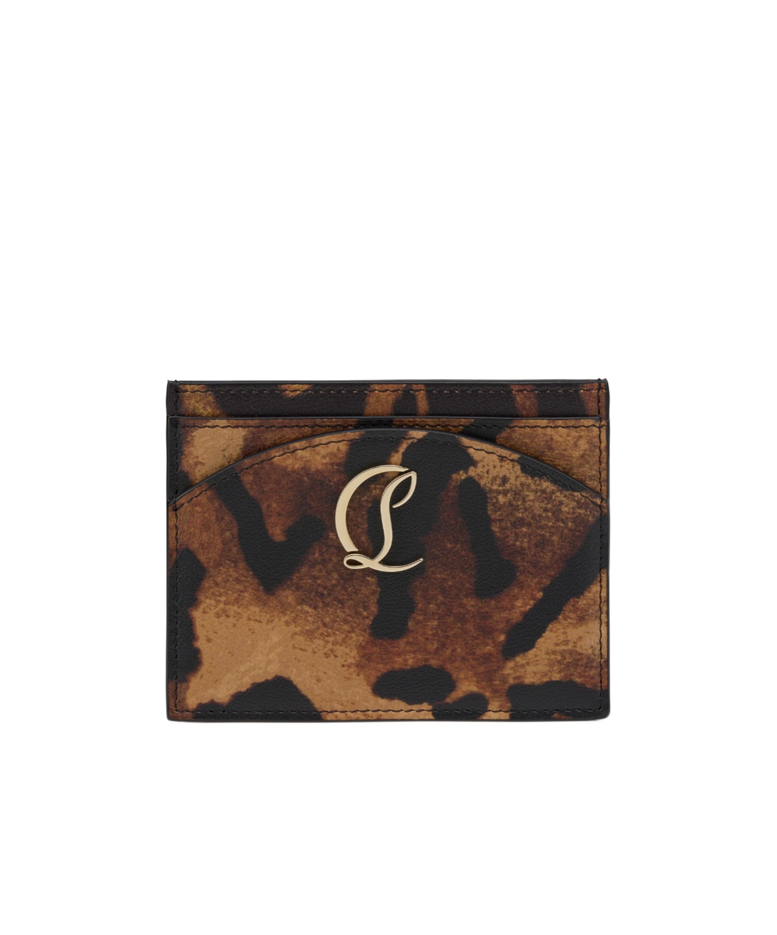 Christian Louboutin Womens Brown Loubi54 Leather Card Holder In Brown
