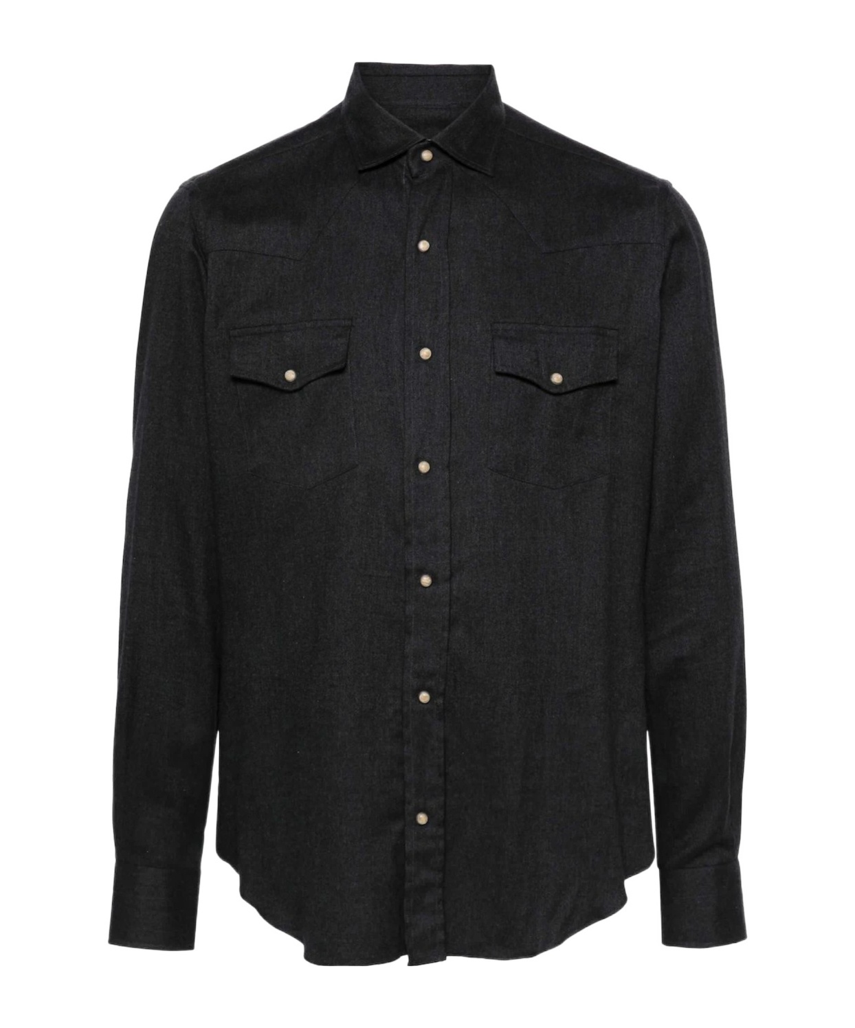 Eleventy Dark Grey Cotton Shirt In Black