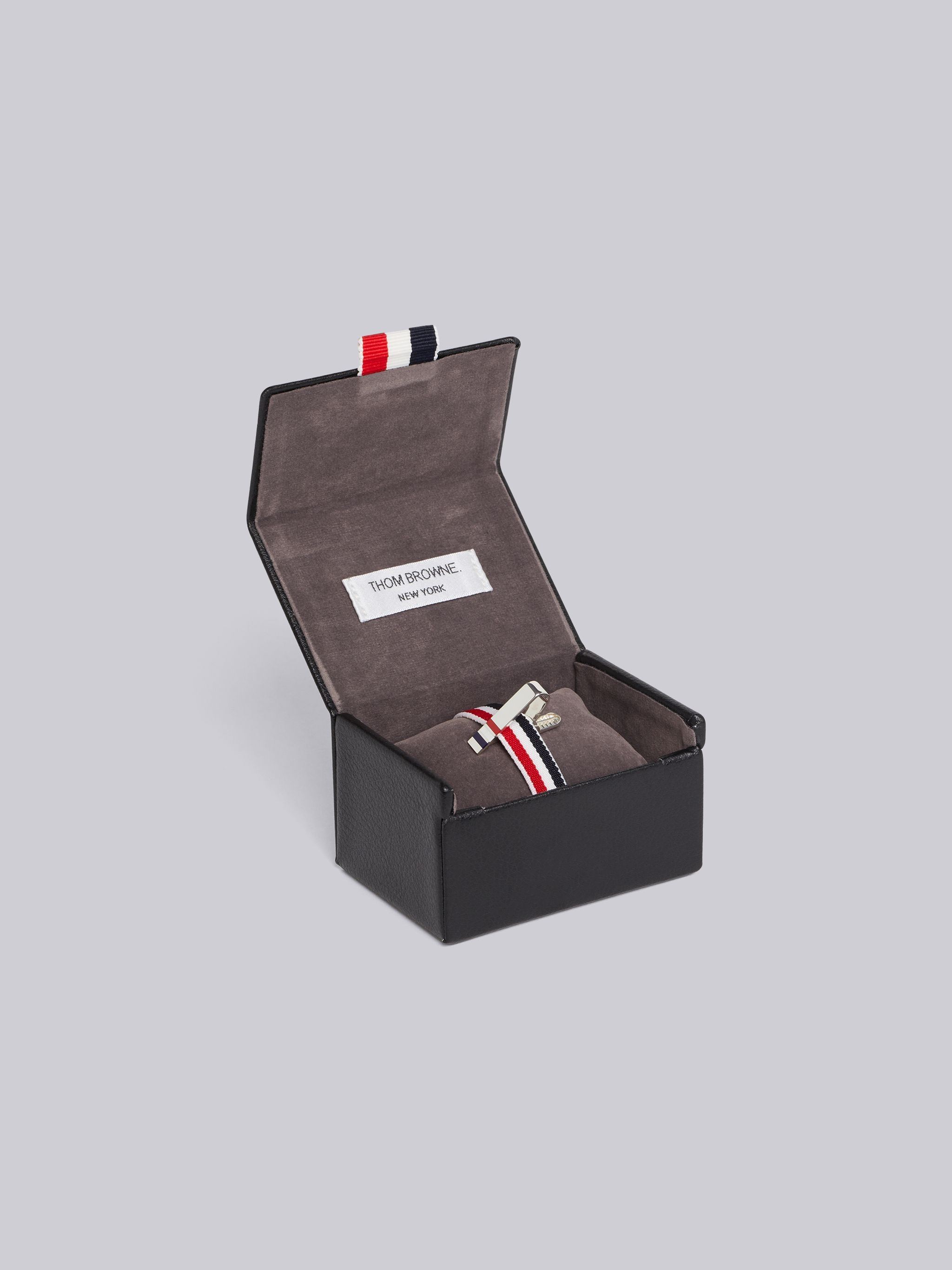 Thom Browne Rwb Short Silver Tie Bar In White