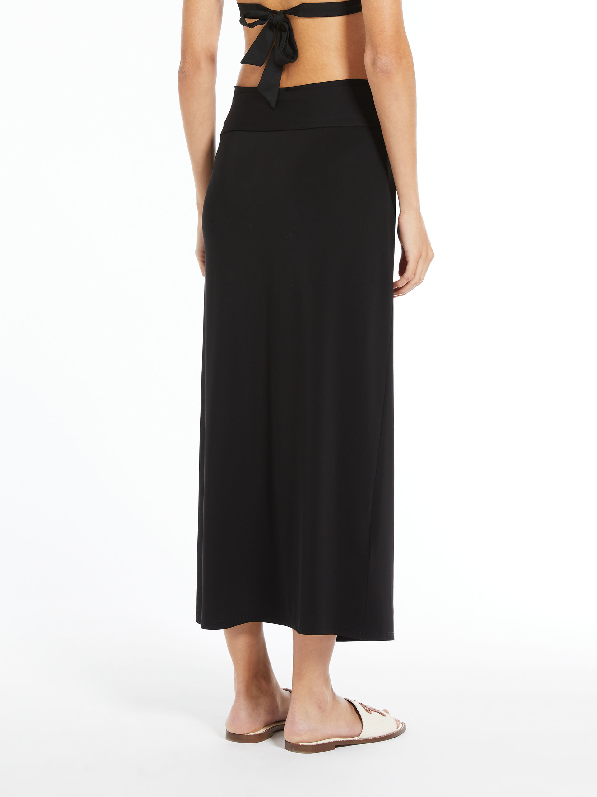 Max Mara Plain Knitted Skirt In Black