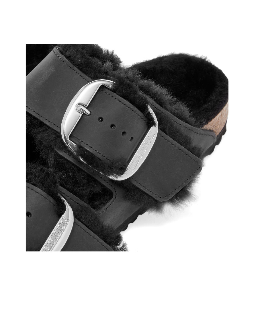 BIRKENSTOCK SHEARLING-LINED DOUBLE-STRAP SANDALS