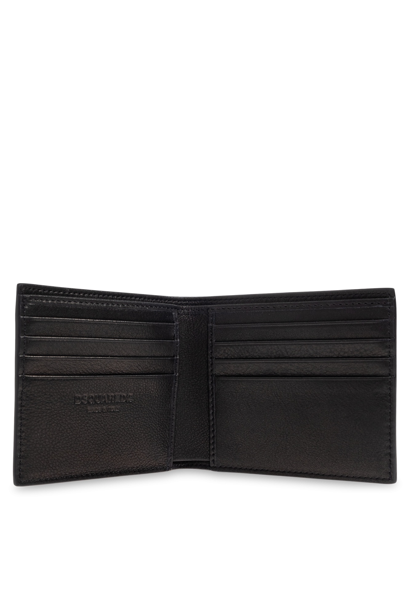 Dsquared2 Embossed Logo Leather Wallet In Black