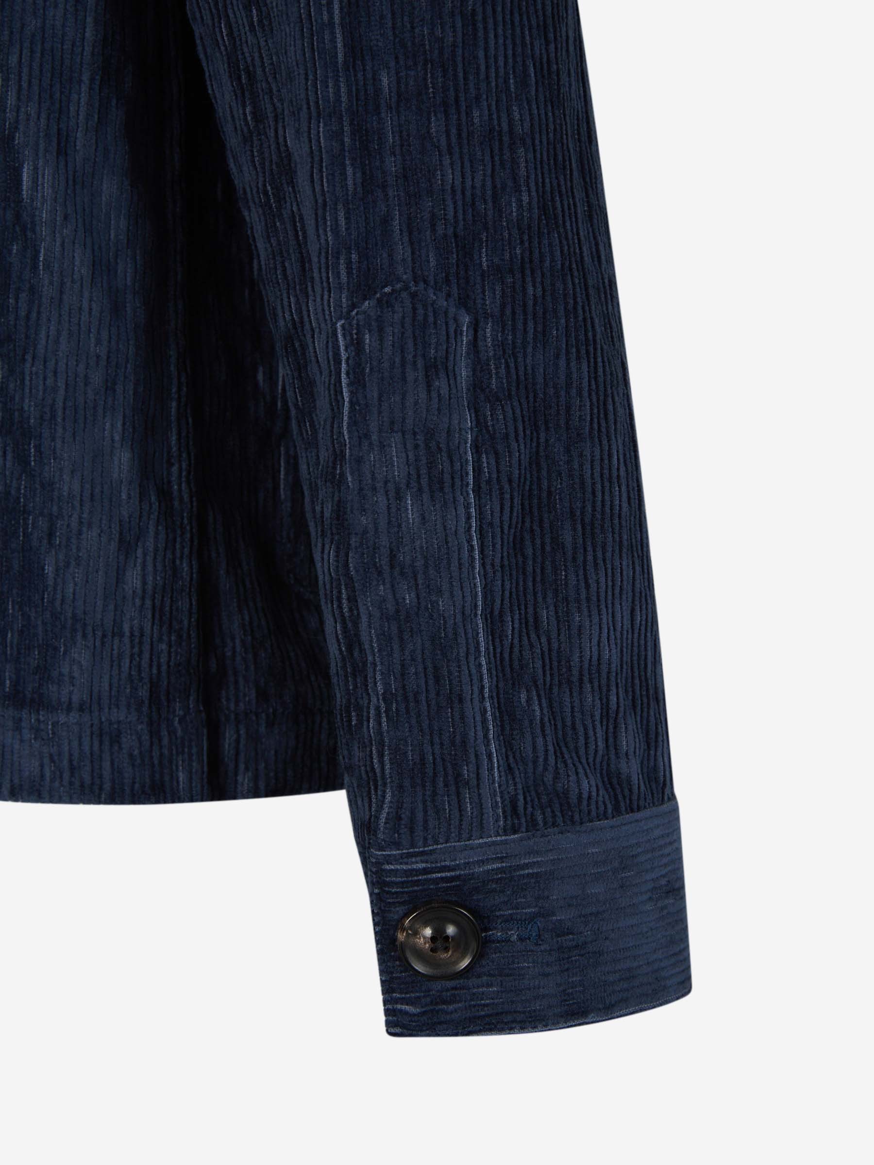 Lardini Corduroy Button Overshirt In Black