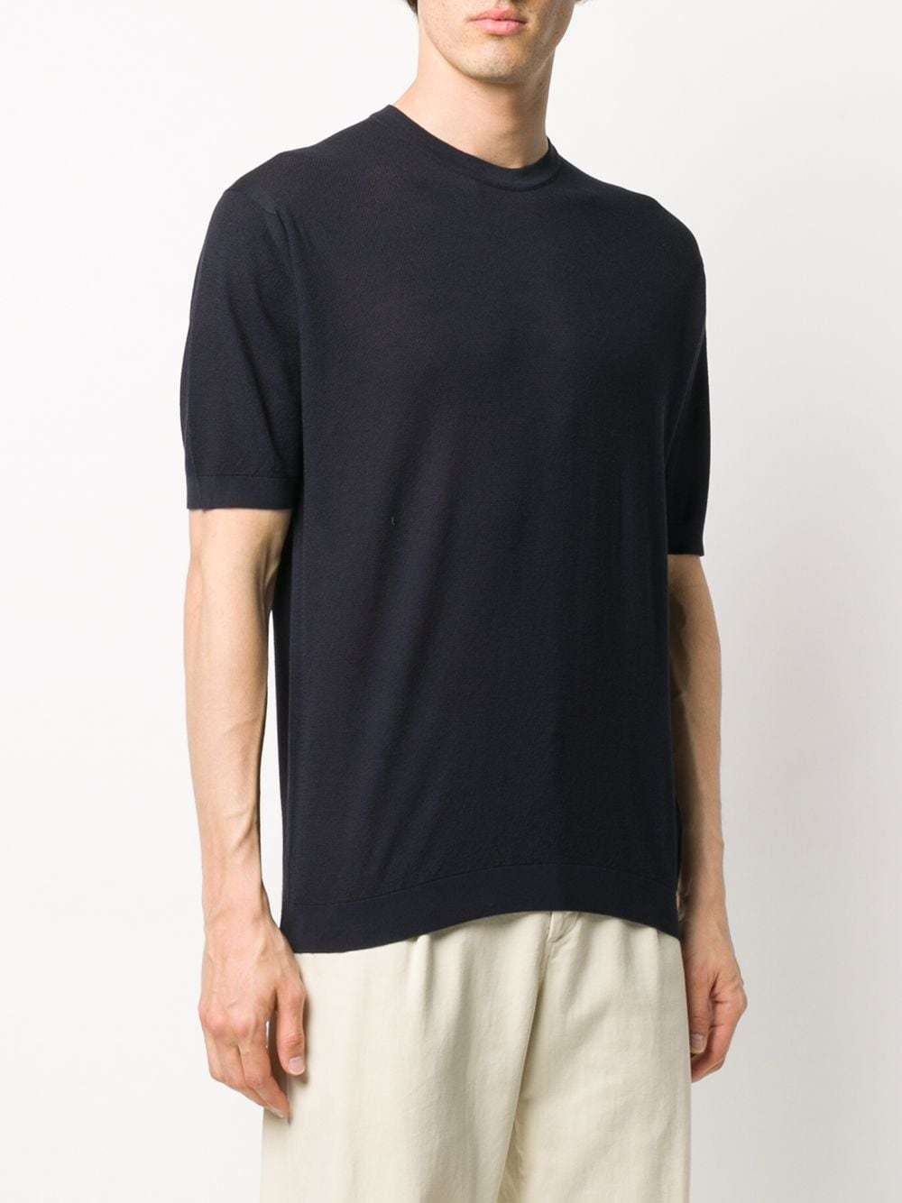John Smedley Belden Short Sleeves Crew Neck T-shirt Clothing In Black
