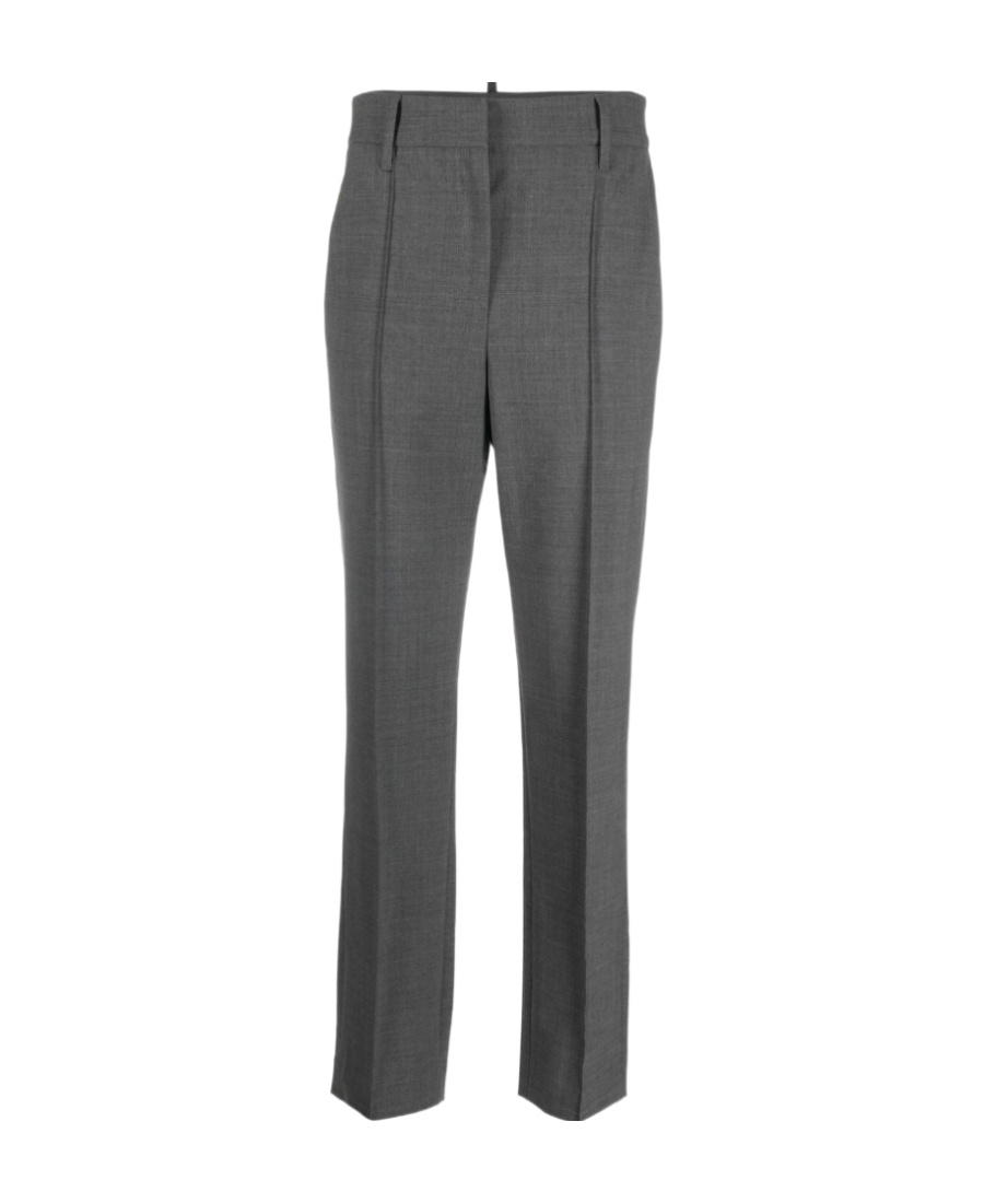 Brunello Cucinelli Pleated Cropped Trousers In Black