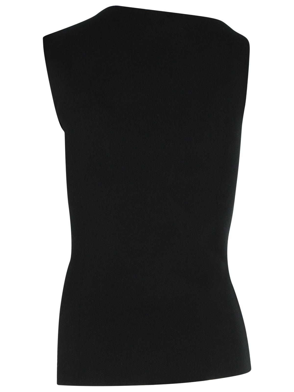 Courrèges Asymmetric Neck Sleeveless Tank Top In Black