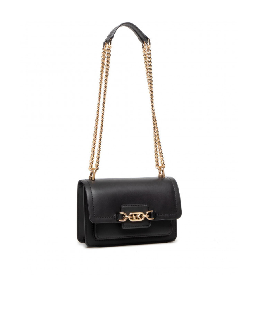 Michael Michael Kors Heather Super-small Leather Shoulder Bag In Black