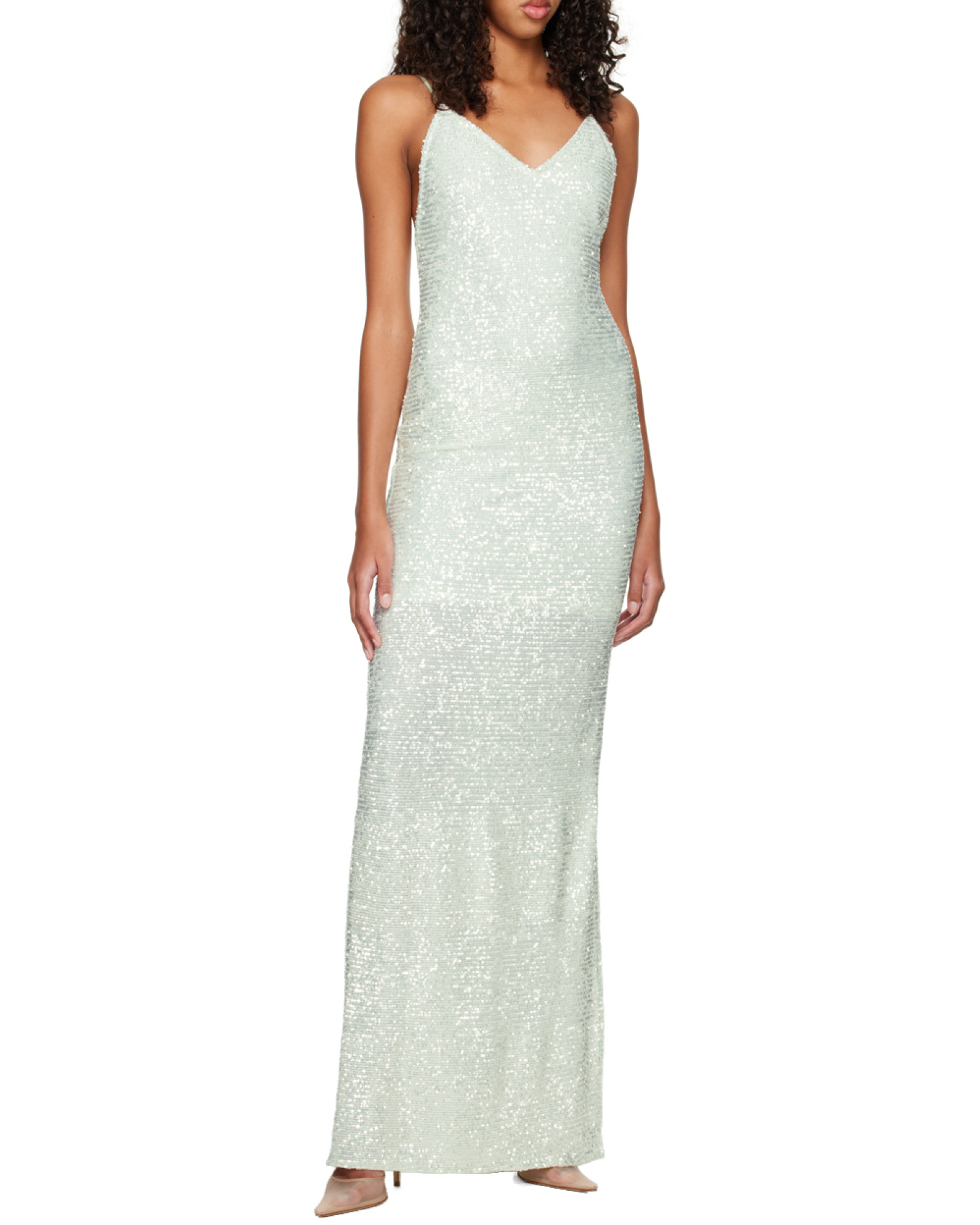 Nina Ricci Sequin-embellished Dress In Gray