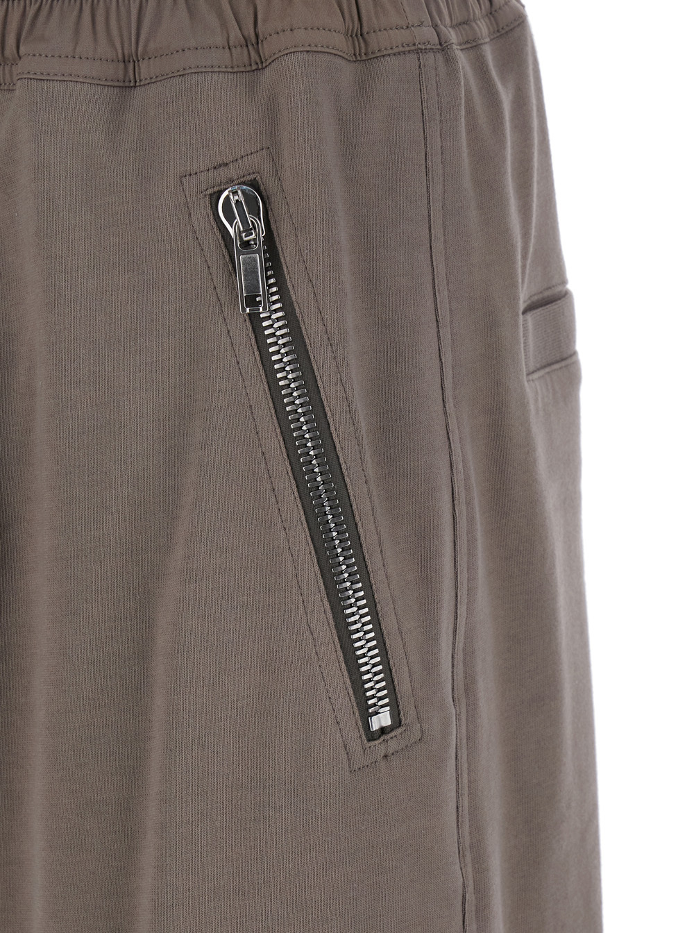 Rick Owens Tecuatl Grey Pants With Elastic Waist With Drawstring And Zip At The Ankles In Cotton Man In Gray