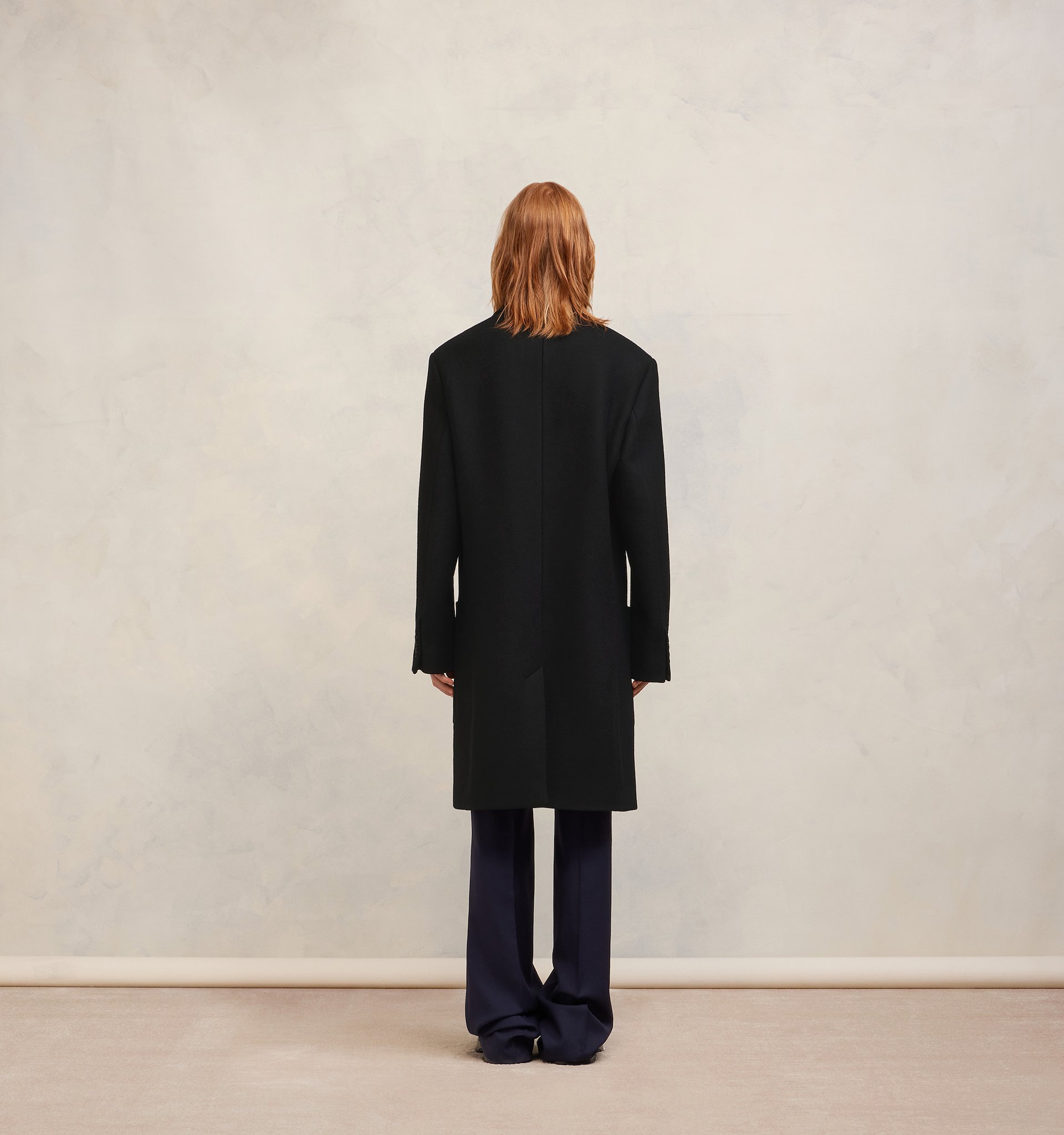 Shop Ami Alexandre Mattiussi Ami Paris Single-breasted Long Coat In Black