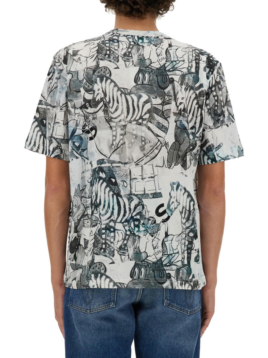 Shop Ps By Paul Smith Cartoon-print Cotton T-shirt In Multicolor