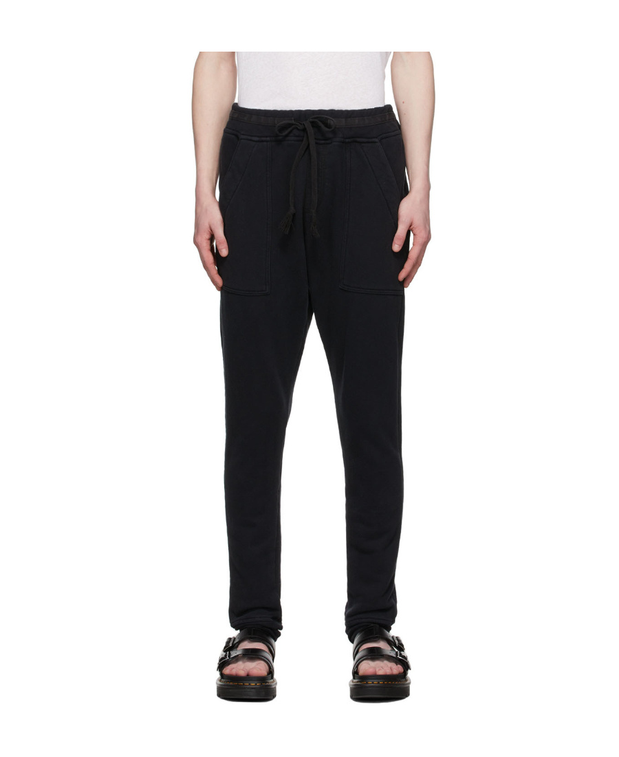 Greg Lauren Drawstring Slim-fit Trousers In Black