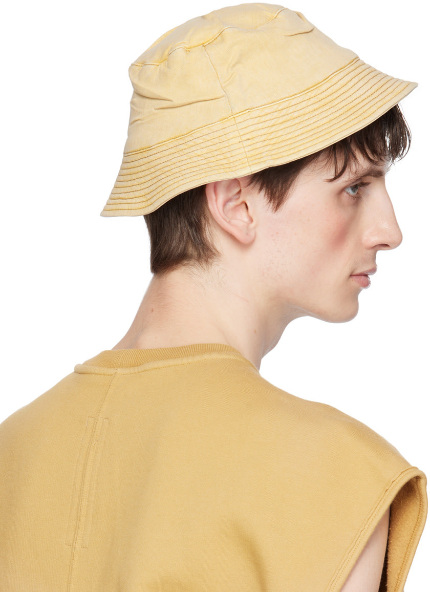 Rick Owens Drkshdw Yellow Gilligan Narrow Brim Bucket Hat In Nude