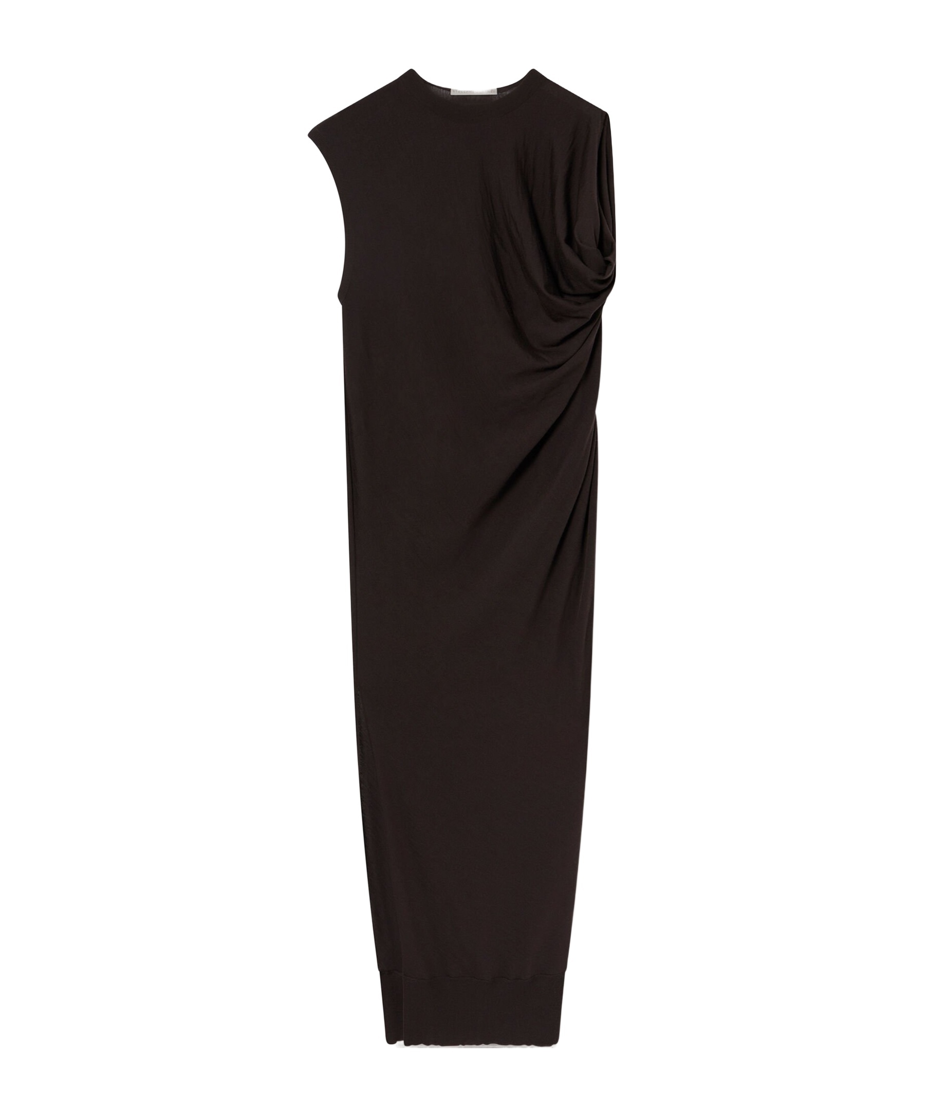 Stella Mccartney Asymmetrical Wool Dress In Black