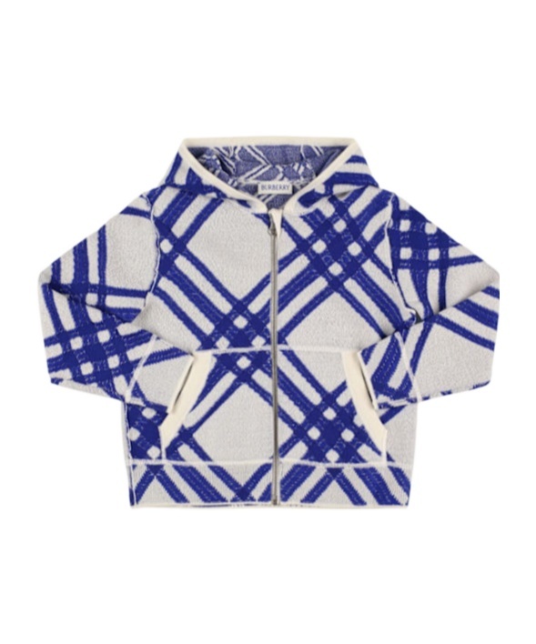 Burberry Checked Hooded Cardigan