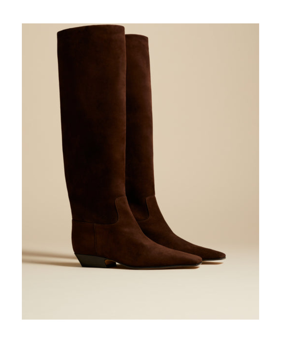 Khaite Marfa Classic Flat Knee High Boot In Black