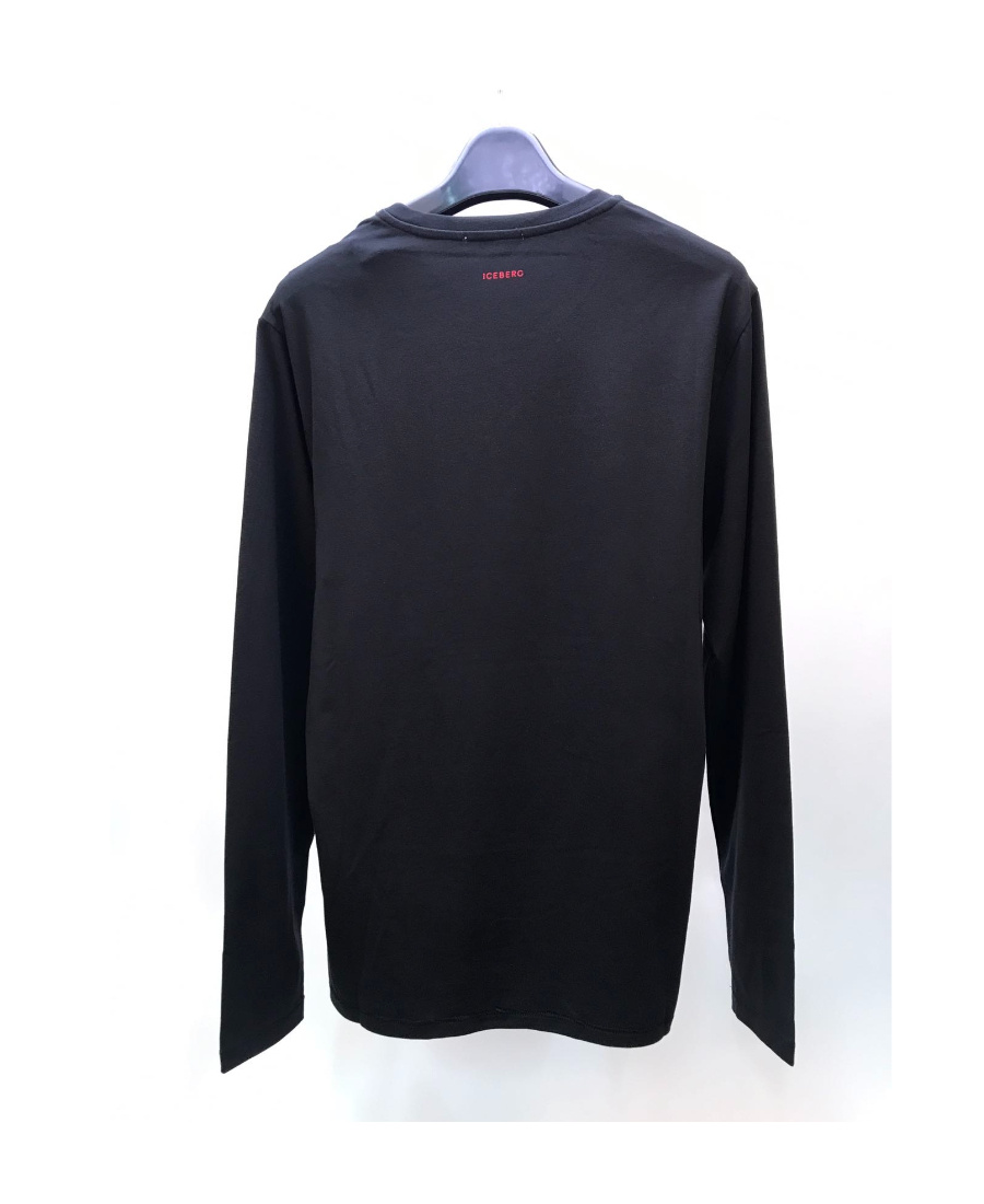 Iceberg T-shirt With Round Neck And Long Sleeves In Black