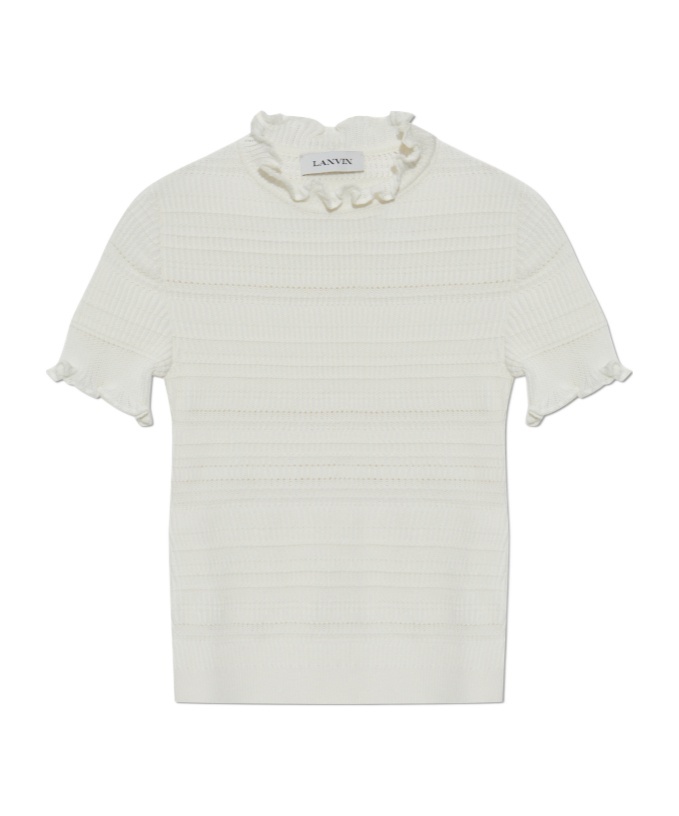 Lanvin Cotton Knitted T-shirt In White