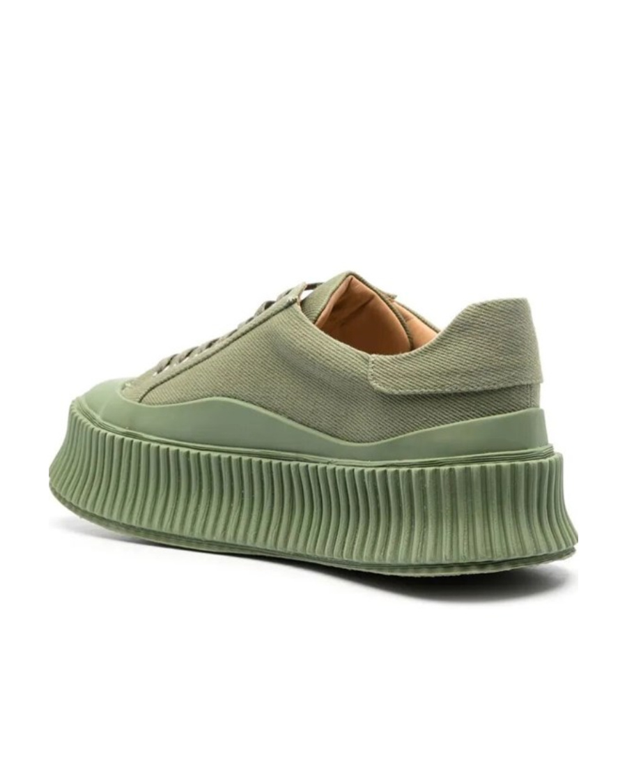 Shop Jil Sander Leather Chunky-sole Trainers In Green
