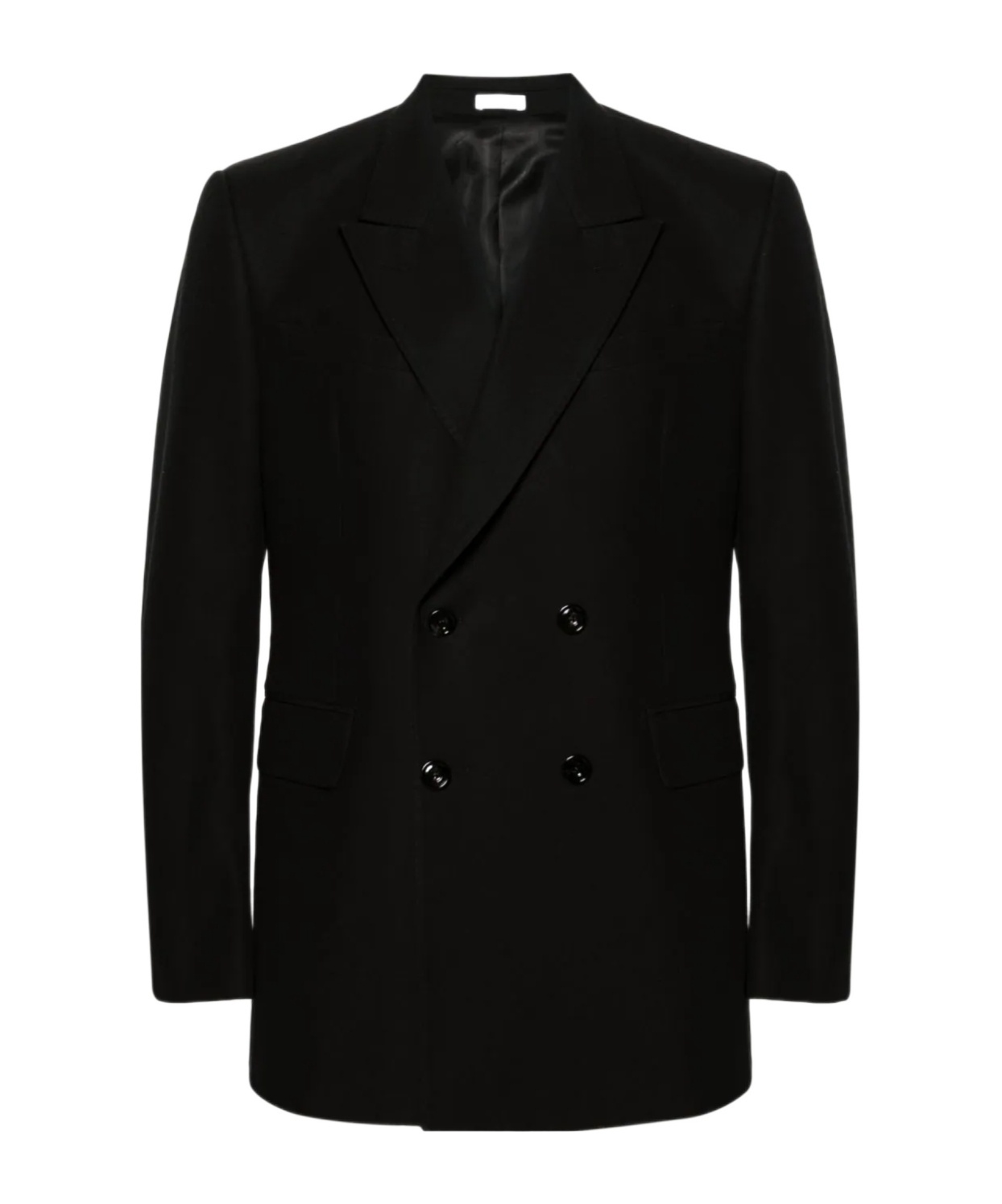Alexander Mcqueen Double-breasted Cotton Blazer In Black