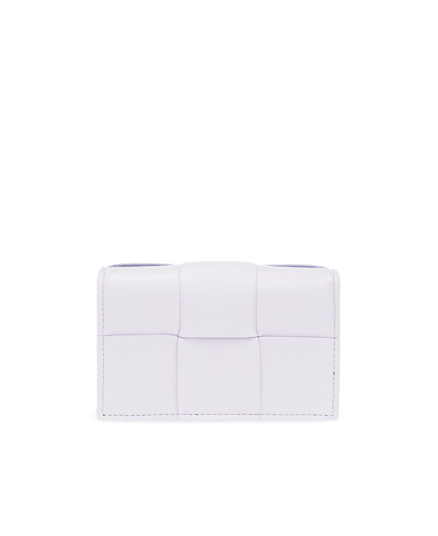 Bottega Veneta Weave Card Bag In Purple